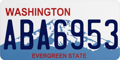 WA license plate ABA6953