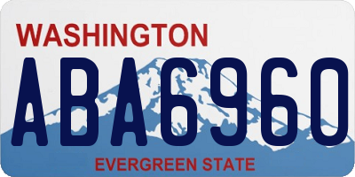 WA license plate ABA6960