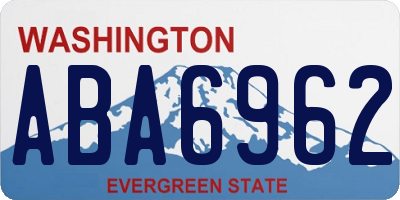 WA license plate ABA6962