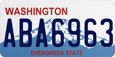 WA license plate ABA6963