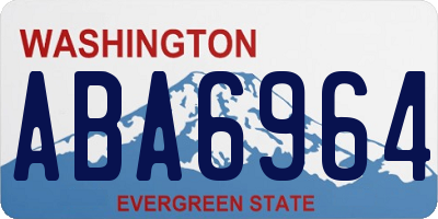 WA license plate ABA6964