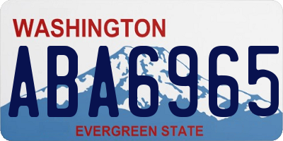 WA license plate ABA6965