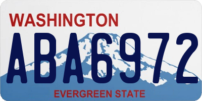 WA license plate ABA6972