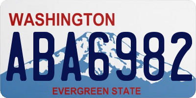 WA license plate ABA6982