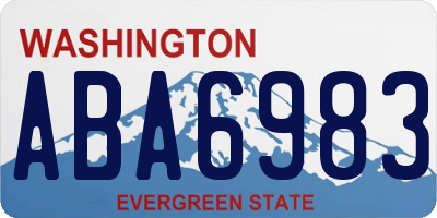 WA license plate ABA6983