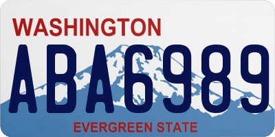 WA license plate ABA6989