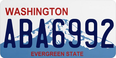 WA license plate ABA6992