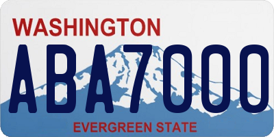 WA license plate ABA7000