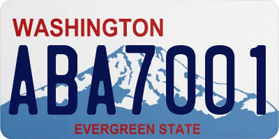 WA license plate ABA7001