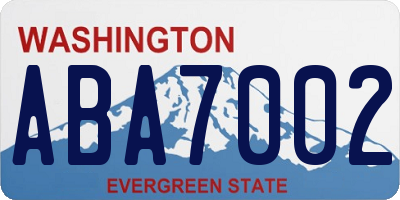 WA license plate ABA7002