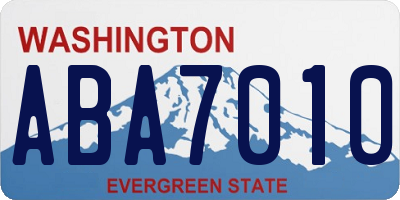 WA license plate ABA7010