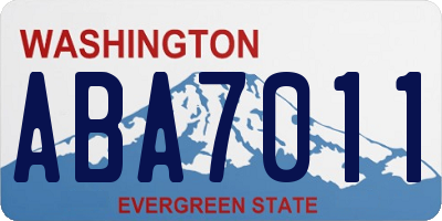 WA license plate ABA7011