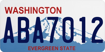 WA license plate ABA7012