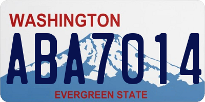 WA license plate ABA7014