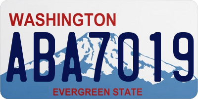 WA license plate ABA7019