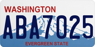 WA license plate ABA7025