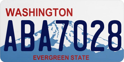 WA license plate ABA7028
