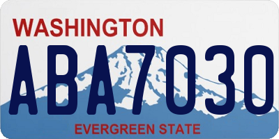 WA license plate ABA7030