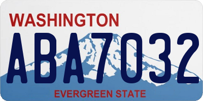 WA license plate ABA7032