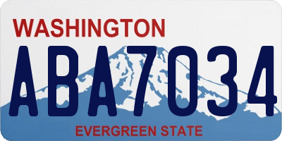 WA license plate ABA7034