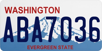 WA license plate ABA7036