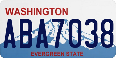 WA license plate ABA7038