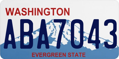 WA license plate ABA7043