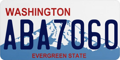 WA license plate ABA7060