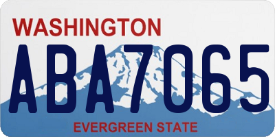 WA license plate ABA7065