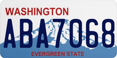 WA license plate ABA7068