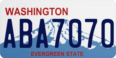 WA license plate ABA7070