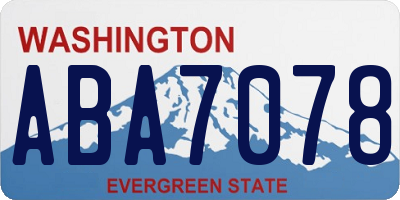 WA license plate ABA7078