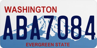 WA license plate ABA7084