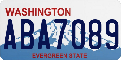WA license plate ABA7089