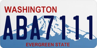 WA license plate ABA7111