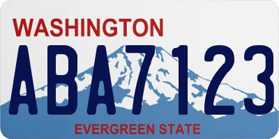 WA license plate ABA7123