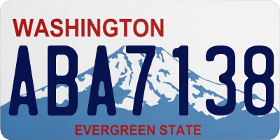 WA license plate ABA7138