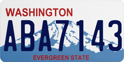 WA license plate ABA7143