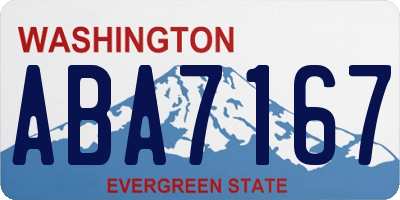 WA license plate ABA7167