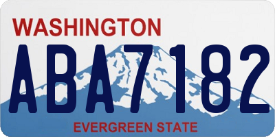 WA license plate ABA7182