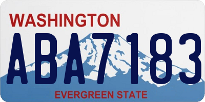 WA license plate ABA7183