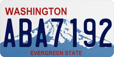 WA license plate ABA7192