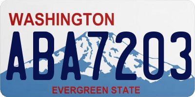 WA license plate ABA7203