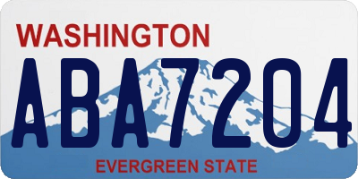 WA license plate ABA7204