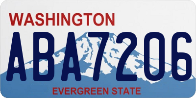 WA license plate ABA7206