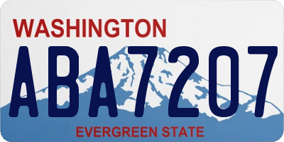 WA license plate ABA7207