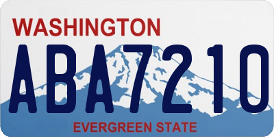WA license plate ABA7210