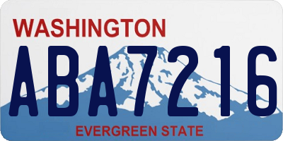 WA license plate ABA7216