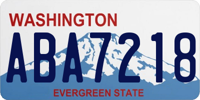 WA license plate ABA7218