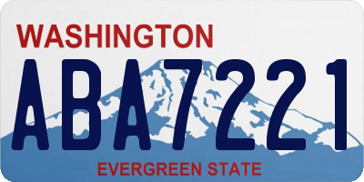WA license plate ABA7221